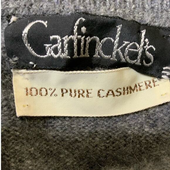 Vintage Garfinckel's 100% Pure Cashmere Sweater Men's Sz XL V-Neck Stretch Tops - Picture 7 of 8